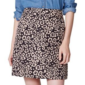 LOFT Leopard Print Shift Skirt Size 12 Neutral Animal Print Classic Preppy